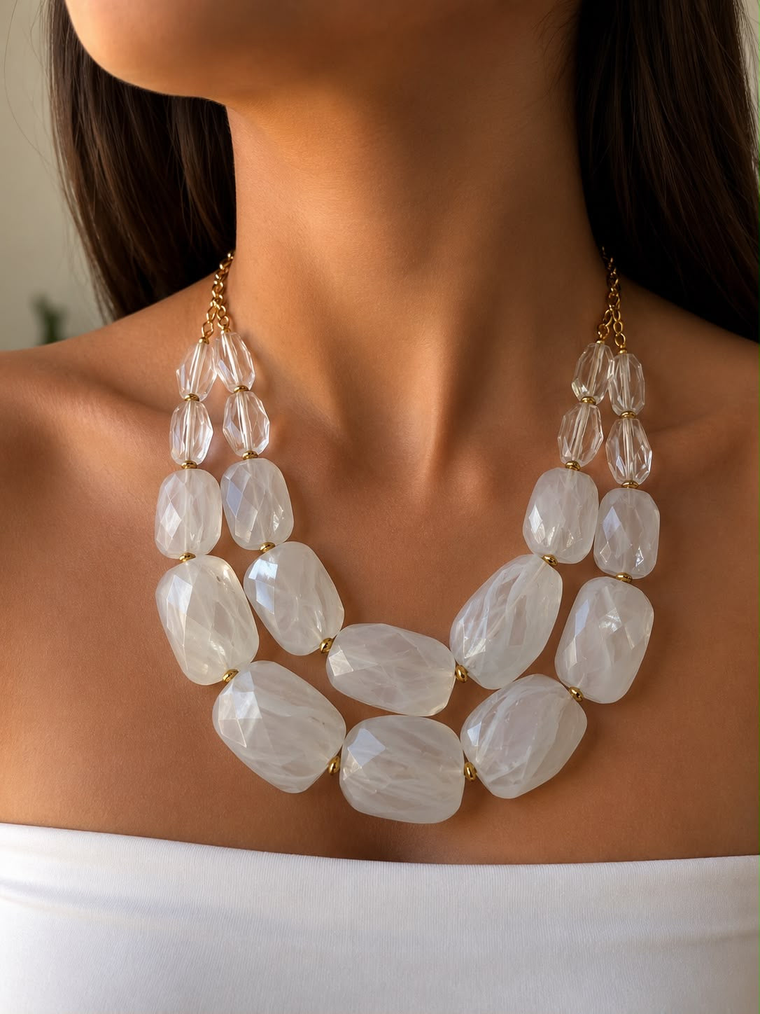 Collar de Cristal Blanco